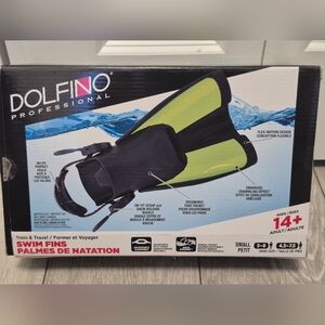Dolfino Professional Travel & Train Swim Fins. For Ages 14+. Size Small